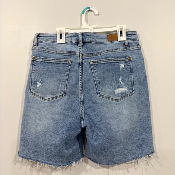 Judy Blue Light Blue Distressed Jean Shorts - Picture 2 of 3